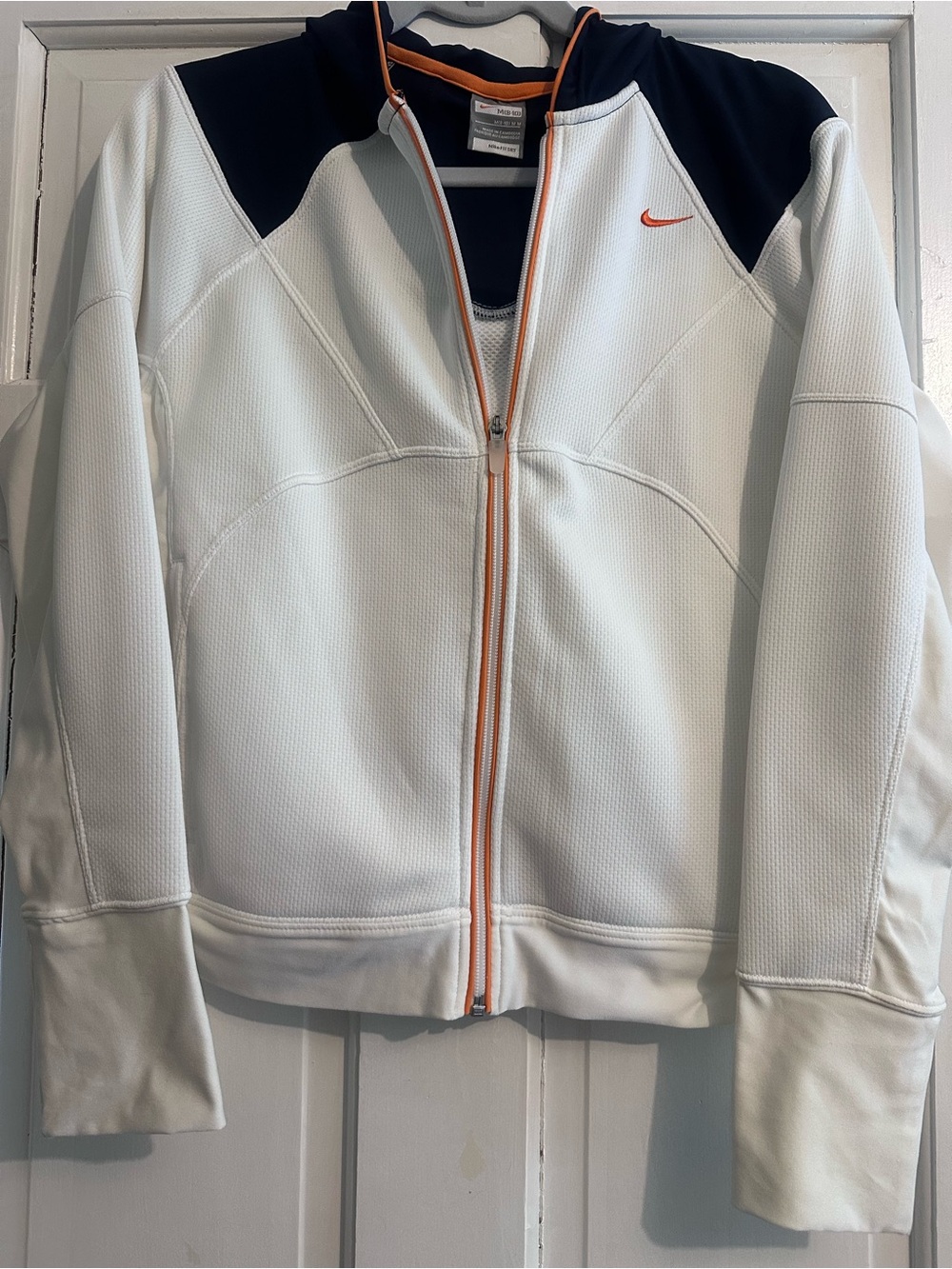 Nike White, Navy & Orange Full-Zip Hooded Jacket - Picture 2 of 8